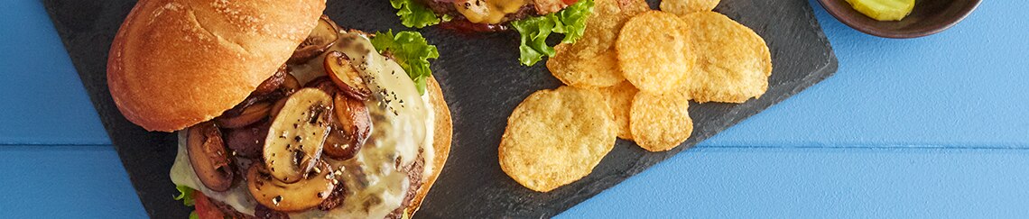 Mushroom Swiss Cheeseburger