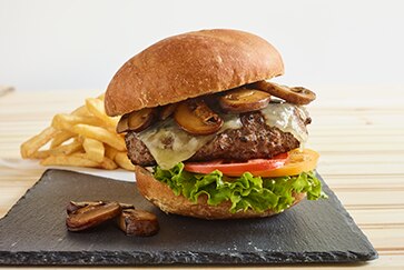 Mushroom & Swiss Cheeseburger