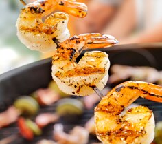Grilled shrimp shish kabob