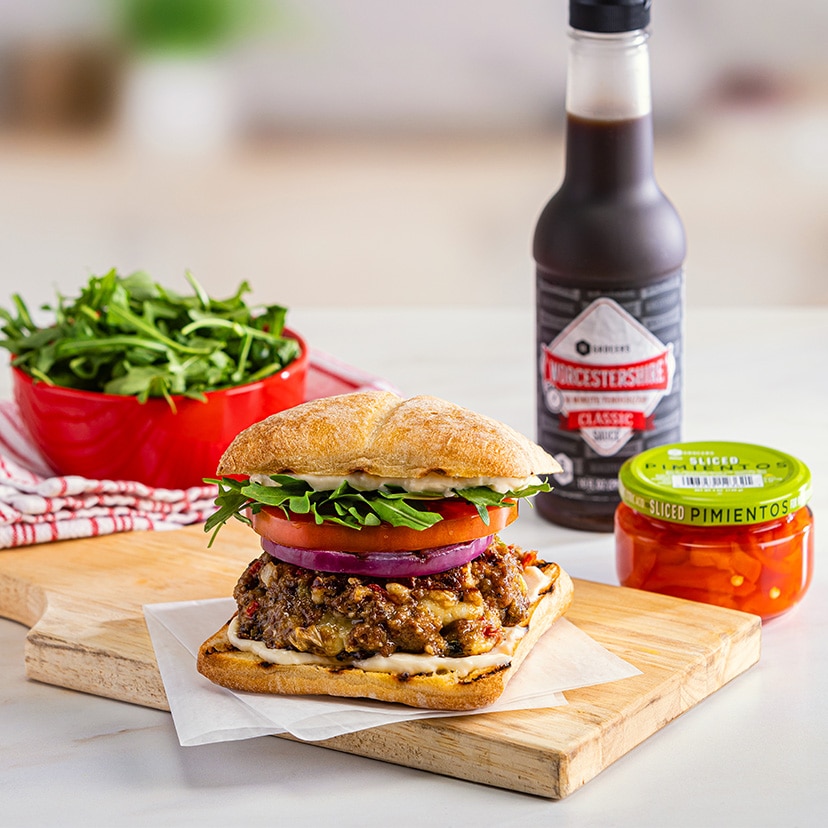 Pimento-goat cheese burgers recipe