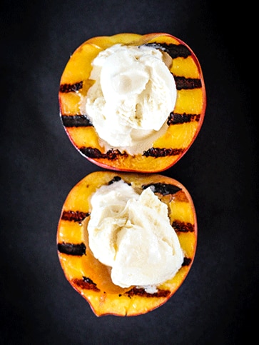 Grilled Summeripe Peaches with Vanilla Ice Cream