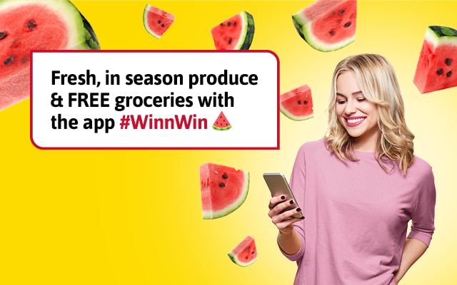 Fresh, in season produce & FREE groceries with the app #WinnWin.