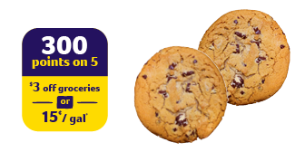 Jumbo Chocolate Chip Cookies - 5/$5 with 300 points (limit 1)
