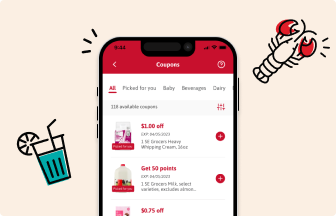 Phone screen showing the coupons tab in the Winn-Dixie app.
