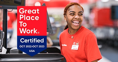 'Great Place to Work - Certified Oct 2022-Oct 2023' - Winn-Dixie cashier smiling