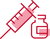 Syringe and vial icon.