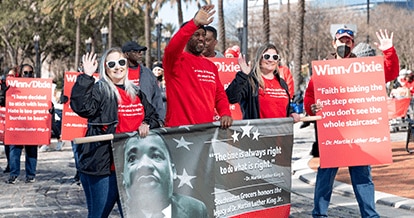 Group of volunteers at the Dr. Martin Luther King, Jr. Memorial Foundation Holiday Grand Parade.