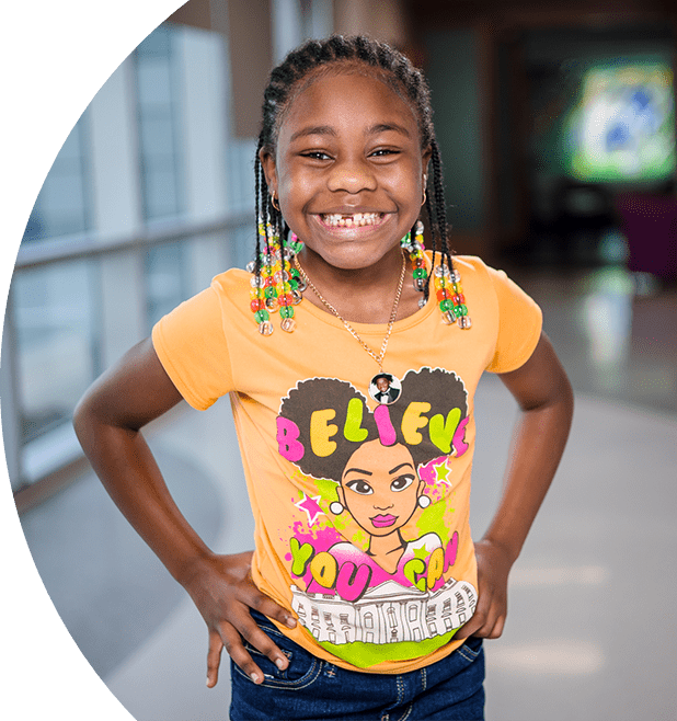 Smiling girl at a local children’s hospital.