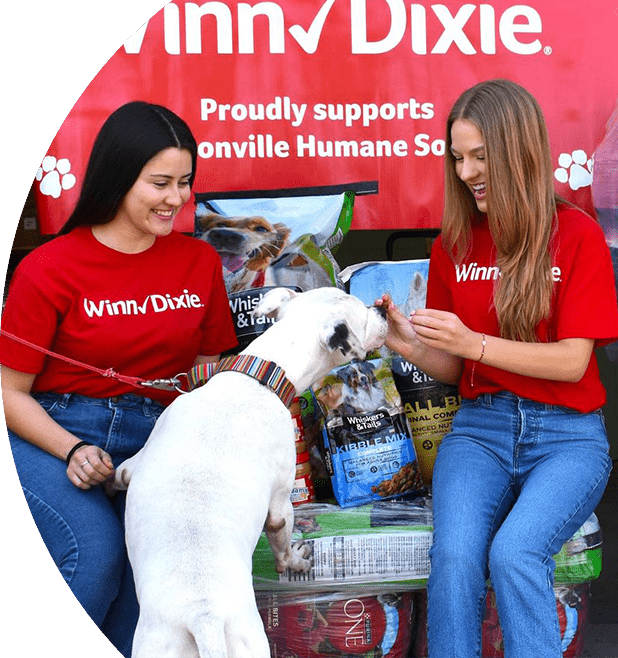 Winn-Dixie associates volunteering at a local animal welfare organization.