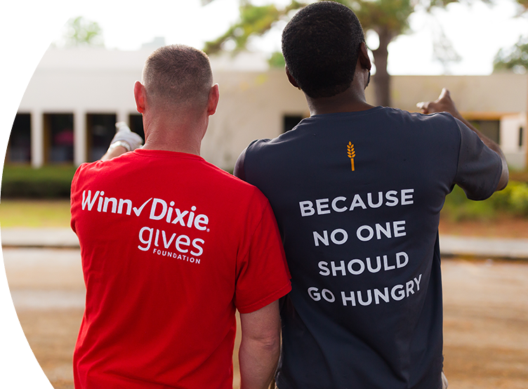 Volunteers standing side by side