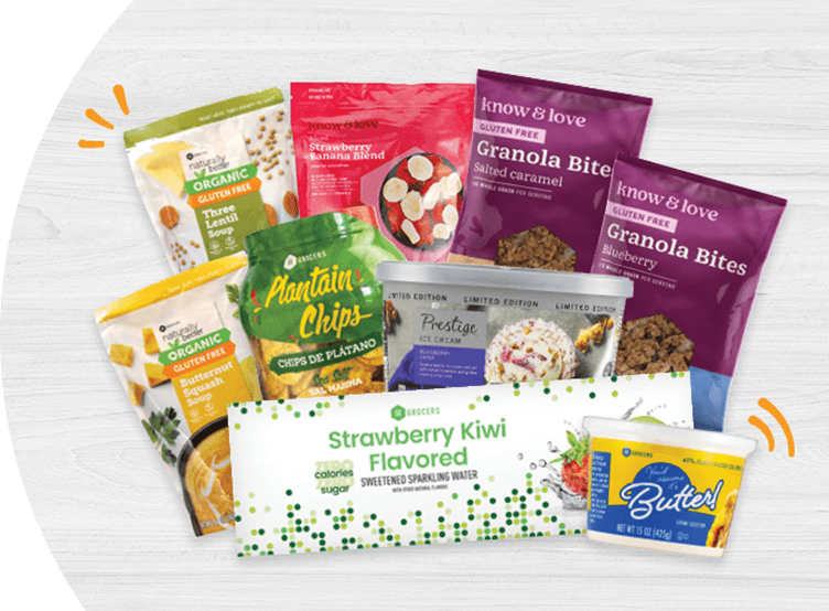 Image of award-winning SE Grocers Own Brand products on a grey wood background