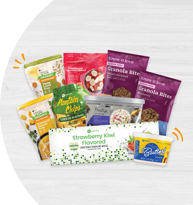 Image of award-winning SE Grocers Own Brand products on a grey wood background