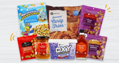 SE Grocers new Own Brand products on a wood background