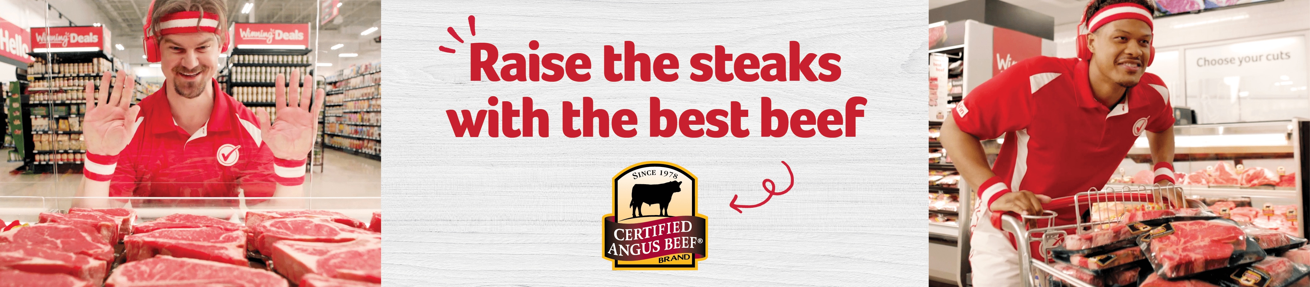 Raise the steaks with the best beef. Winn Win Twinns looking at Certified Angus Beef.
