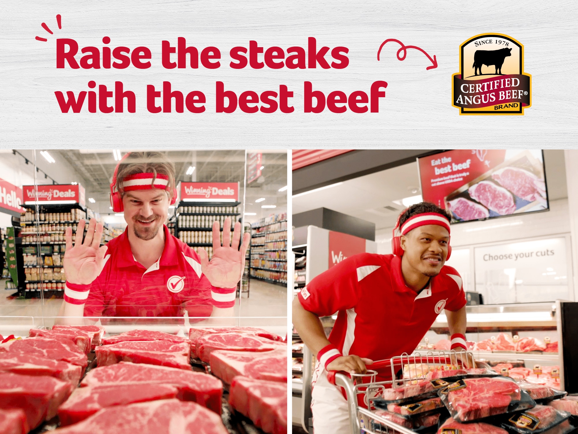 Raise the steaks with the best beef. Winn Win Twinns looking at Certified Angus Beef.