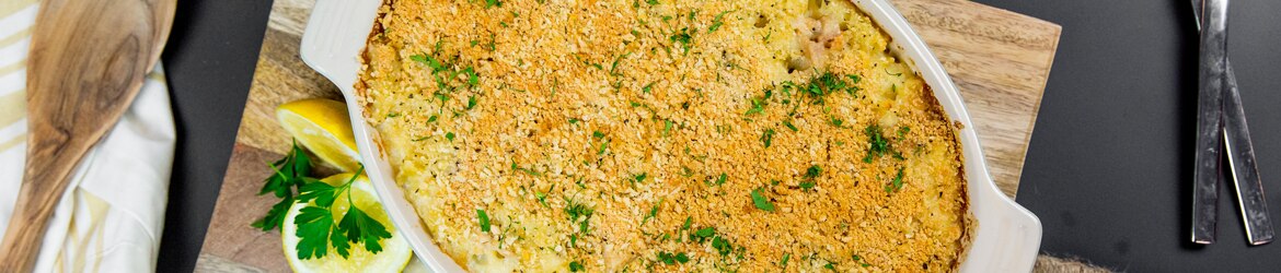White cheddar Tuna Rotini Bake